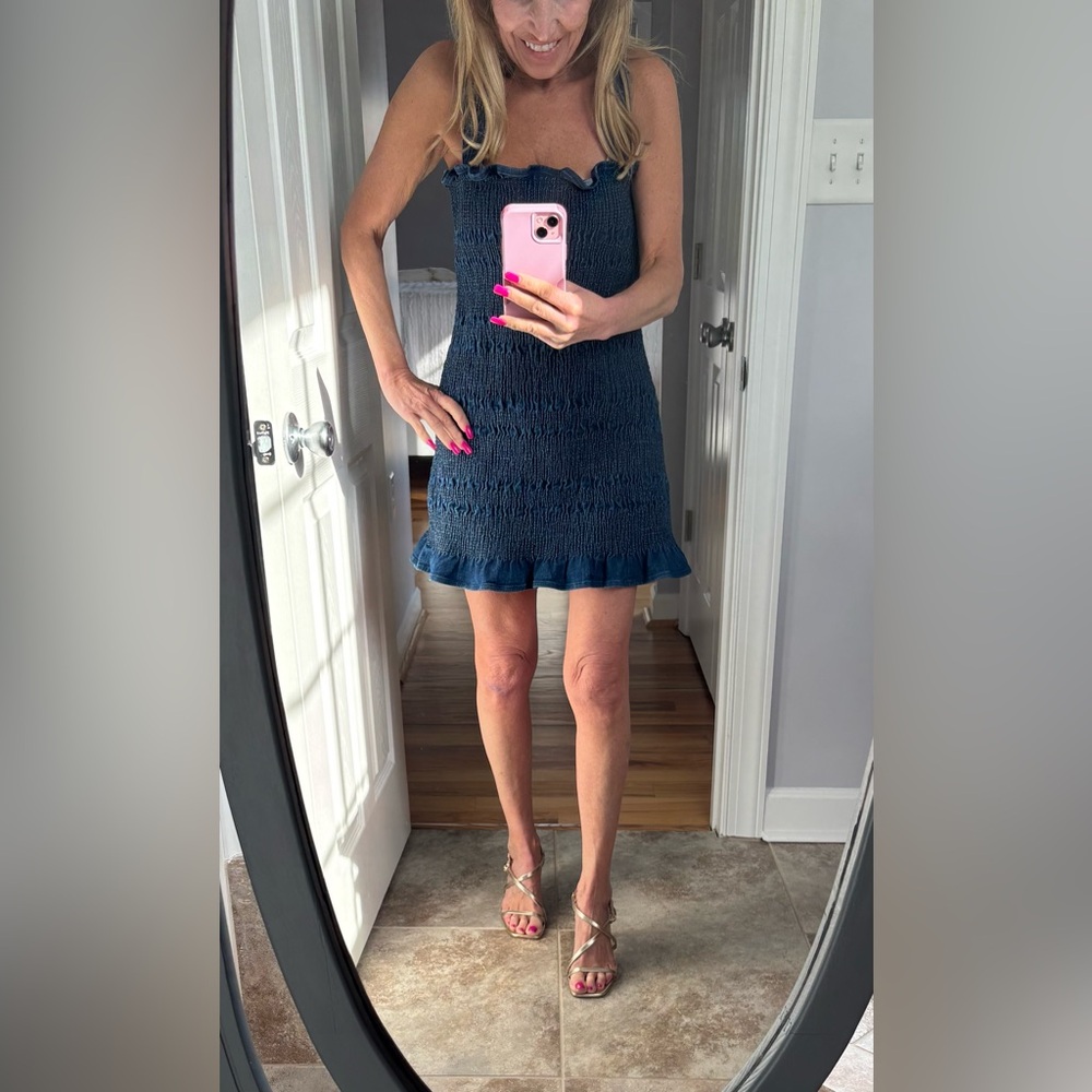 Urban Outfitters Dark Blue Textured Mini Dress